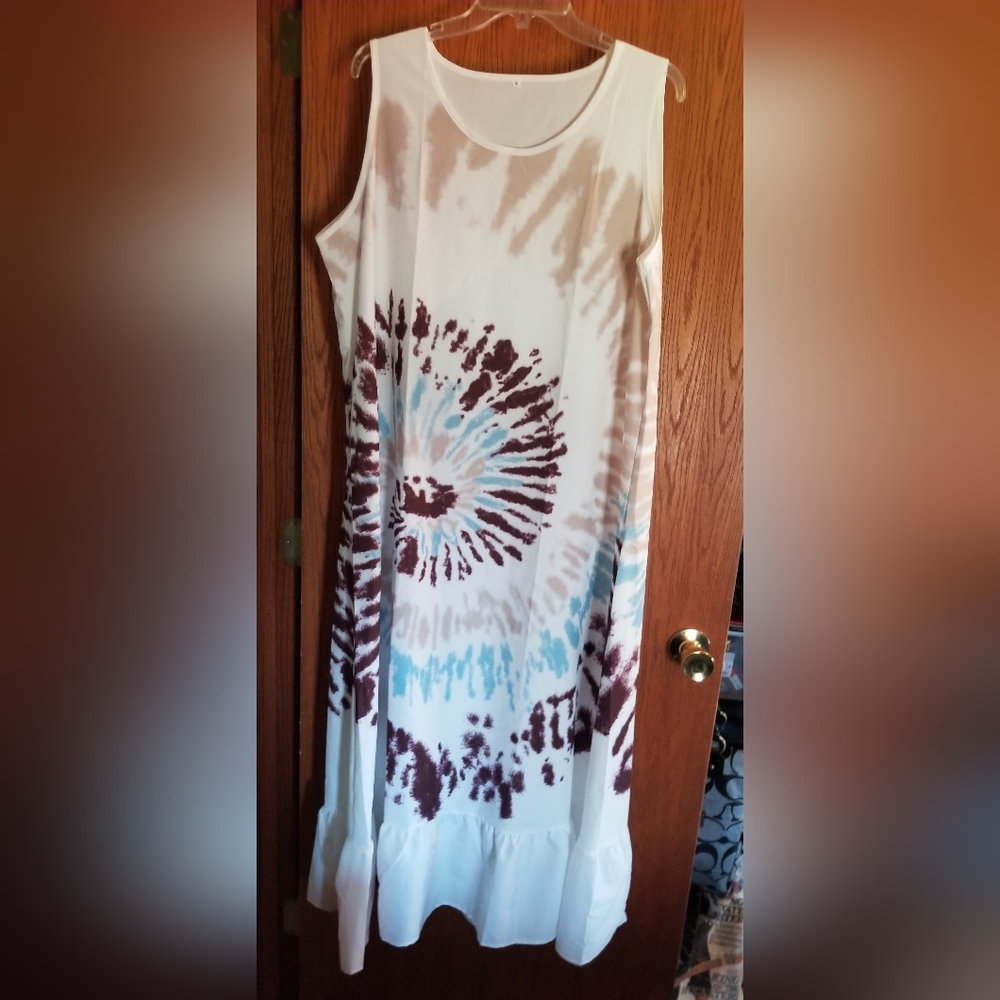 TIE DIED  MAXI DRESS new